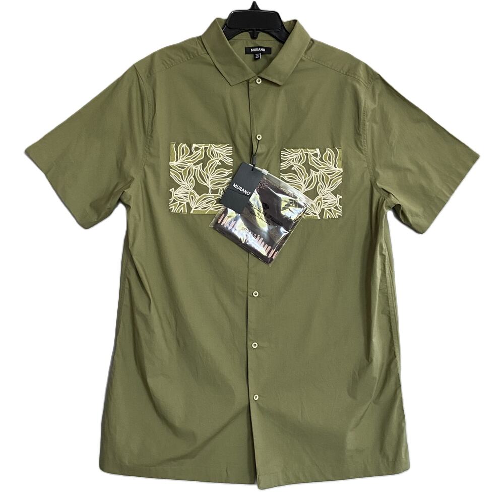 Murano Casual Shirt w/Bandana Men's XLT Big & Tall Cotton Med Sage NEW